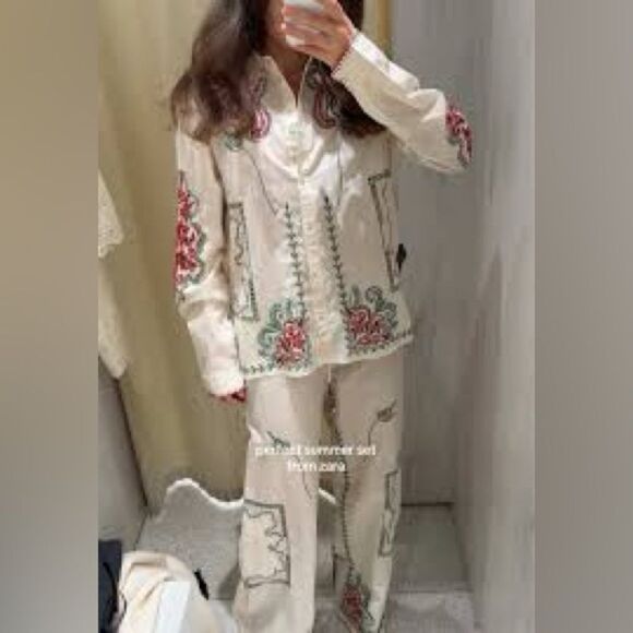 ZARA ZW COLLECTION EMBROIDERED SHIRT - Picture 5 of 9